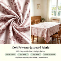 Tissu Jacquard Tissé 100% Polyester Teint, Décoratif et Doux, Largeur 98 pouces, Prix Compétitif pour Nappes et Tissus d'Ameublement en Gros