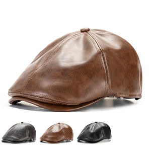 Cappello Piatto da <span class=keywords><strong>Donna</strong></span> in Pelle PU Stile Vintage Elegante Morbido e Confortevole Disponibile in Diversi Colori - Product Image 1
