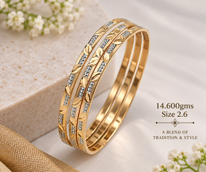 Brazalete de Oro de 24K, 14.60 Gramos, Hecho a Mano, Brazalete de Oro Elegante para Mujer, para Bodas, Joyería Tradicional India de Oro - Product Image 1