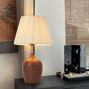 Japanese-Style Natural Wood Table Lamp Cream-Colored Zen-Inspired Design Bedroom/Study Room Decor Creative Tea Room Dimmable - Product Image 5