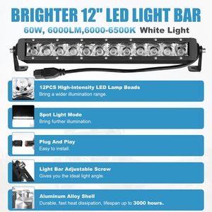 Barre lumineuse LED UTV 12 pouces 60W en gros d'usine avec kit de montage sur <span class=keywords><strong>tour</strong></span> de suspension et interrupteur de câblage pour Can-Am Maverick X3 X3 MAX Pièces tout-terrain - Product Image 3