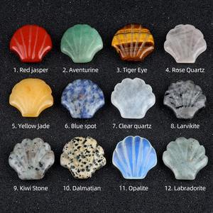 Regalos únicos 30mm piedra preciosa natural tallada a mano cristal cuarzo rosa bolsillo forma de concha de mar estatua curativa para decoración del hogar - Product Image 4