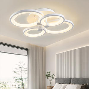Nouveau Style Acrylique Anneaux Moderne Plafonnier Salon Cercle Trois Couleurs Dimmable Led Plafonniers - Product Image 1