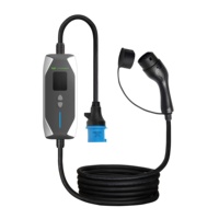 Nouveau chargeur EV portable de type 2 7kW 32A avec câble gainé TPU de 4,5 m, contrôle par application Wi-Fi, protection IP55, prise CEE