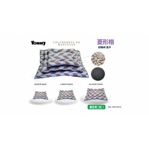 Diamond Patterned Cotton Fleece Pet <b>Mat</b> M 80x60cm L 80x100cm XL 95x120cm Comfortable Sleeping Pad for Dogs <b>Cats</b> - Product Image 1