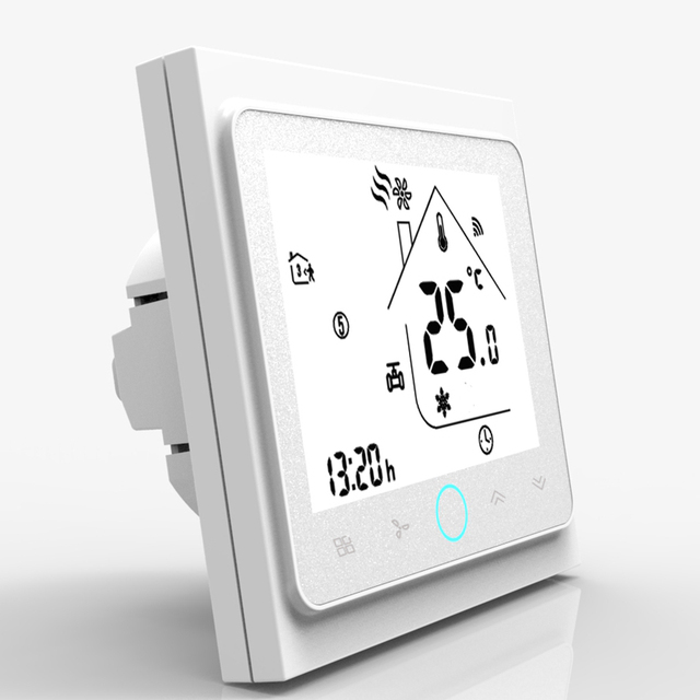 WiFi Central Air Conditioner Thermostat Temperature Controller 2 Pipe 4 Pipe 3 Speed Fan Coil Unit Work with Alexa Google Home
