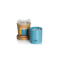 Tasse en céramique de style nordique, décoration d'intérieur, cadeau parfumé, bougies parfumées personnalisées avec couvercle en bois, fabricant