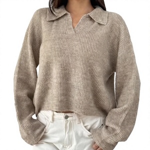 Pull sans manches col roulé vintage de haute qualité, couleur unie, en tricot, avec logo frontal, pour printemps-automne, Bangladesh - Product Image 5