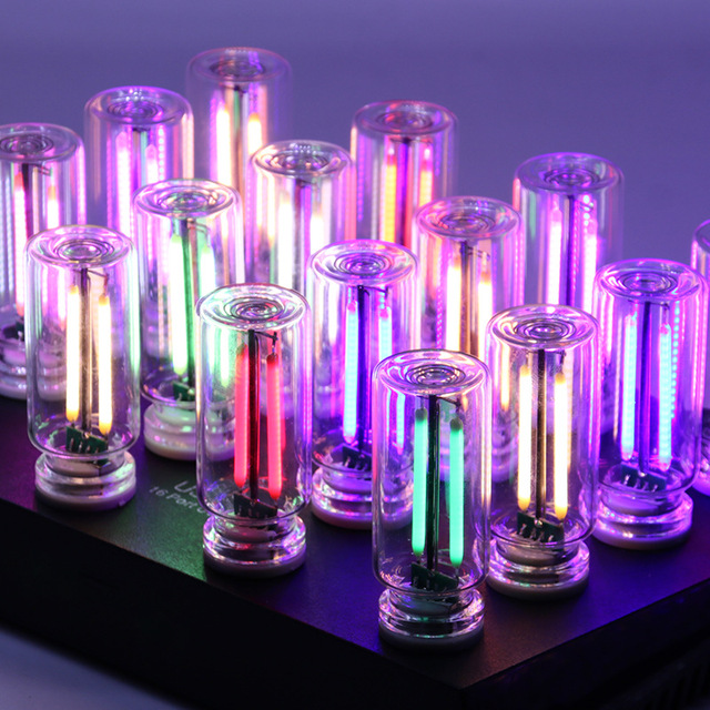 Car Transparent Glass Bottle Night Light USB Touch Atmosphere Light Adjustable Plug and Play Bedroom Bedside Lamp