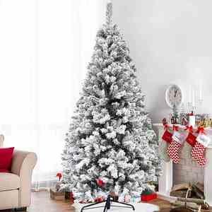 Factory Wholesale Self-Assemble Decorated Xmas <b>Trees</b> Decoration Premium Snow Flocked Christmas <b>Trees</b> With Thick Metal Base - Product Image 2