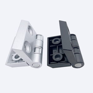 Charnières en profilé aluminium 2020 3030 3040 4040 en alliage de zinc pour portes industrielles et armoires, angle d'ouverture 180 degrés, conception à 2 trous - Product Image 1