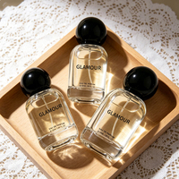 Flacon de parfum de luxe à bouchon à pression 30ml 50ml 100ml, flacon de Cologne rond en verre rechargeable avec boîte et pulvérisateur à pompe