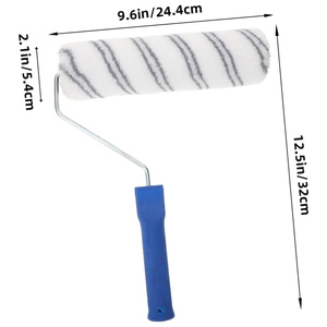 Rodillo de pintura industrial de 9 pulgadas, mango azul de rayas blancas - Product Image 2