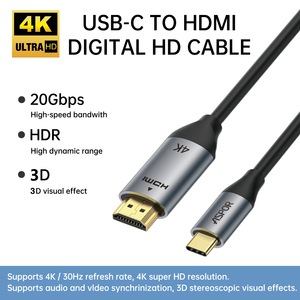 Aspor A271 <span class=keywords><strong>HDMI</strong></span> ความละเอียด4K 30Hz ความเร็วสูงไดนามิกเอียร์เอียร์เอียร์ซีวีอาร์ USB-C เป็น <span class=keywords><strong>HDMI</strong></span> - Product Image 3