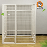 Grande cage d'élevage pour chats et maison moderne en métal pour chats, cage à oiseaux
