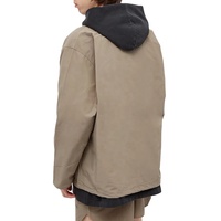 Streetwear surdimensionné avec col de chemise boutonné en nylon et coton Veste pour entraîneurs personnalisée pour hommes