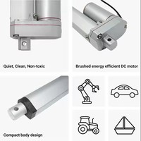 Aktuator linier listrik Remote kontrol Stroke 100mm kualitas 12v/24V motor DC pengontrol sinkronisasi IP tinggi untuk Kipas rumah pintar