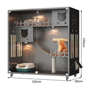 Markdown satış büyük yeni lüks Pet kafesleri evler ahşap kapalı Moistureproof kedi tırmalamak kurulu kedi Villa - Product Image 1