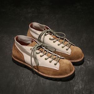 High-Quality Genuine Leather Premium <b>Boots</b> for Men Stylish&Wear-Resistant Suede Casual&Retro <b>Spring</b> Breathable Soft-Soled Shoes - Product Image 1
