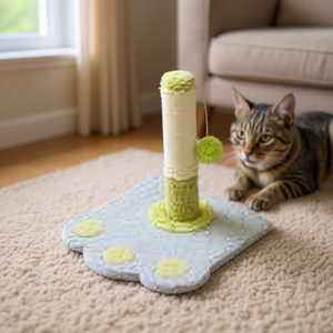 Tiragraffi per Gatti con Impronta di Zampa, Blu, in Sisal, 1 Livello, Resistente, da Interno, Stile Carino per Gatti - Product Image 2