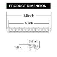 Barre lumineuse LED à double rangée 12 LED, en aluminium, faisceau combiné spot et large, 72W, pour toit de camion, accessoires d'éclairage de véhicule