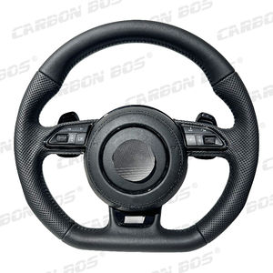 Funda de Cuero Negro de Cobertura Total para <span class=keywords><strong>Volante</strong></span> de Audi B8 B9 S4 Q3 Q8 A1 A3 <span class=keywords><strong>A4</strong></span> A5 A6 A7 R8 RS3 C7 Q5 Q7 S3 S5 8V - Product Image 2