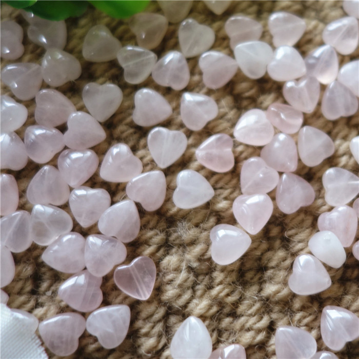 6mm rose quartz matte heart beads