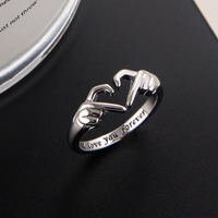 Bague Cœur Simple pour Femme, Bijou Tendance en Alliage, Bague à Ajuster, Vente en Gros, Bagues de Couple