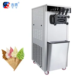 GQ-618DB Thương Mại Thực Phẩm Mềm Ice Cream Máy Với Bánh Xe 18-20L Cone Tự Chế Ice Cream Maker