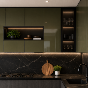 Gabinetes de Cocina de PET con Acabado Brillante para Renovación de Departamentos y Condominios Modernos - Product Image 2
