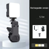 Lampe de remplissage LED portable rechargeable de poche 5,5W 800mAh pour téléphone portable, 3000-5500K, 64 LED pour la photographie et le streaming en direct