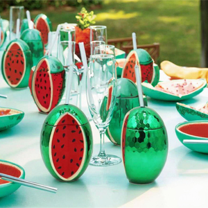 Vaso de PET con Forma de Rodaja de Sandía con Pajita, Reutilizable y Ecológico para Playa, Piscina, Camping y Uso al Aire Libre - Opción de Logotipo Personalizado - Product Image 2