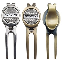 Meilleur fournisseur d'outils de réparation de divots de golf en argent mat avec marqueur de balle de golf en métal personnalisé