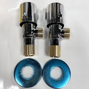 Robinet d'angle 1/2 pouce en cuivre pur épaissi pour chauffe-eau, interrupteur de coupure d'eau chaude et froide - Product Image 1