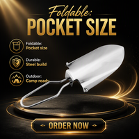 Mini pelle pliante en acier inoxydable avec sac de ceinture pour le camping