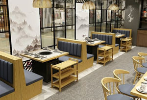 Modern Semicircular Leather Restaurant Bench Chair 4-Seater with Wooden <b>Table</b> for <b>Dining</b> Cafes Restaurants-Durable Eco-Friendly - Product Image 5