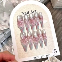 Faux ongles 3D à motifs floraux aléatoires, vente en gros, plusieurs designs / longueurs, ongles faits main à presser, fournisseur de haute qualité