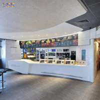 Comptoir de bar pour poulet frit, design moderne, vente en gros, surface solide, comptoir à hamburgers personnalisé, design moderne, comptoir de bar pour restaurant et restauration rapide
