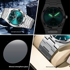 Reloj de cuarzo de lujo para hombre de gama alta, reloj de tendencia de negocios resistente al agua completamente automático, esfera de aleación de 43mm, esfera de cristal de 22mm, estilo deportivo - Product Image 6