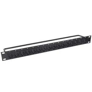 Áudio Vídeo Jumper Rack Masculino Feminino 1U 16 Way XLR Patch Panel