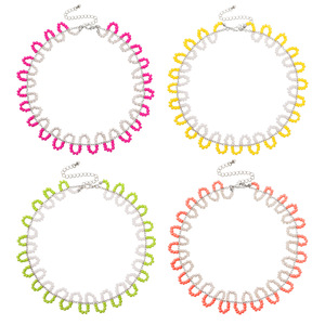 European and American Cross-Border Jewelry Bohemian Colorful Seed Bead Snake-Shaped S-Curve Ins Niche <b>Fairy</b> Style Necklace - Product Image 1