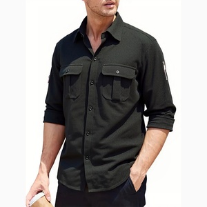 Camisa de Pana Gris Otoñal para Hombre BMH 26, Camisa Casual de Manga Larga con Bolsillos para Hombre, Camisa Casual con Botones - Product Image 1