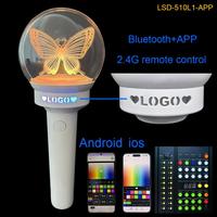 Bâton lumineux LED personnalisable pour fans Kpop, contrôleur sans fil DMX compatible avec l'application, couverture 600M, lettrage ajouré
