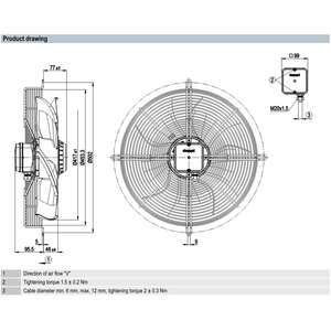 Ventilateurs axiaux ebmpapst S4E420-AU03-03 420 mm 385W 230V AC, ventilateurs électriques, ventilateurs de climatisation, ventilateurs de refroidissement axiaux, ventilateurs pour refroidisseurs - Product Image 3
