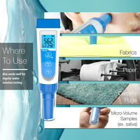 NADE -2.00 à 16.00 pH PH5F Kit de testeur de pH de poche numérique de type stylo d'analyse de la qualité de l'eau de laboratoire pour tester le pH à surface plane