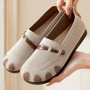 Zapatos de Mujer Casuales de Verano, Planos, de Corte Bajo, Sin Cordones, de Malla, Suela Suave, Ligeros, Transpirables, de Una Sola Capa, para Mamás - Product Image 3