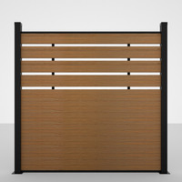 Ensemble de clôture en composite WPC, panneaux en bois-plastique traités thermiquement pour clôture de ferme, décoration extérieure, revêtement mural intérieur