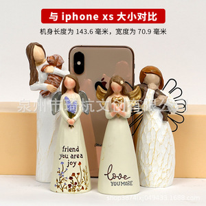 Qi Hang Angel Figurines Handmade Decor For Home Living Room Bedroom <b>Table</b> Housewarming Gift - Product Image 3