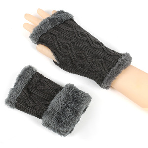 売れ筋のウォームニット手首ウォーマー、耐寒性と指なし手袋、偽袖、子供用手袋卸売。 - Product Image 5