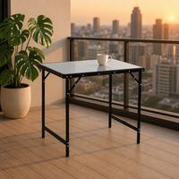 Table pliante portable noire en aluminium légère pour pique-nique, fête, camping et chaise de plage